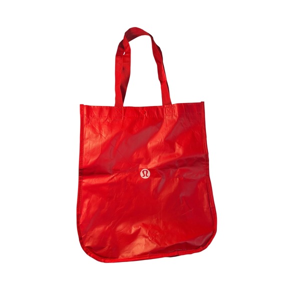 Lululemon Unisex Red Tote Bag Casual Travel Vacay Sustainability Storage Utility - Picture 1 of 5